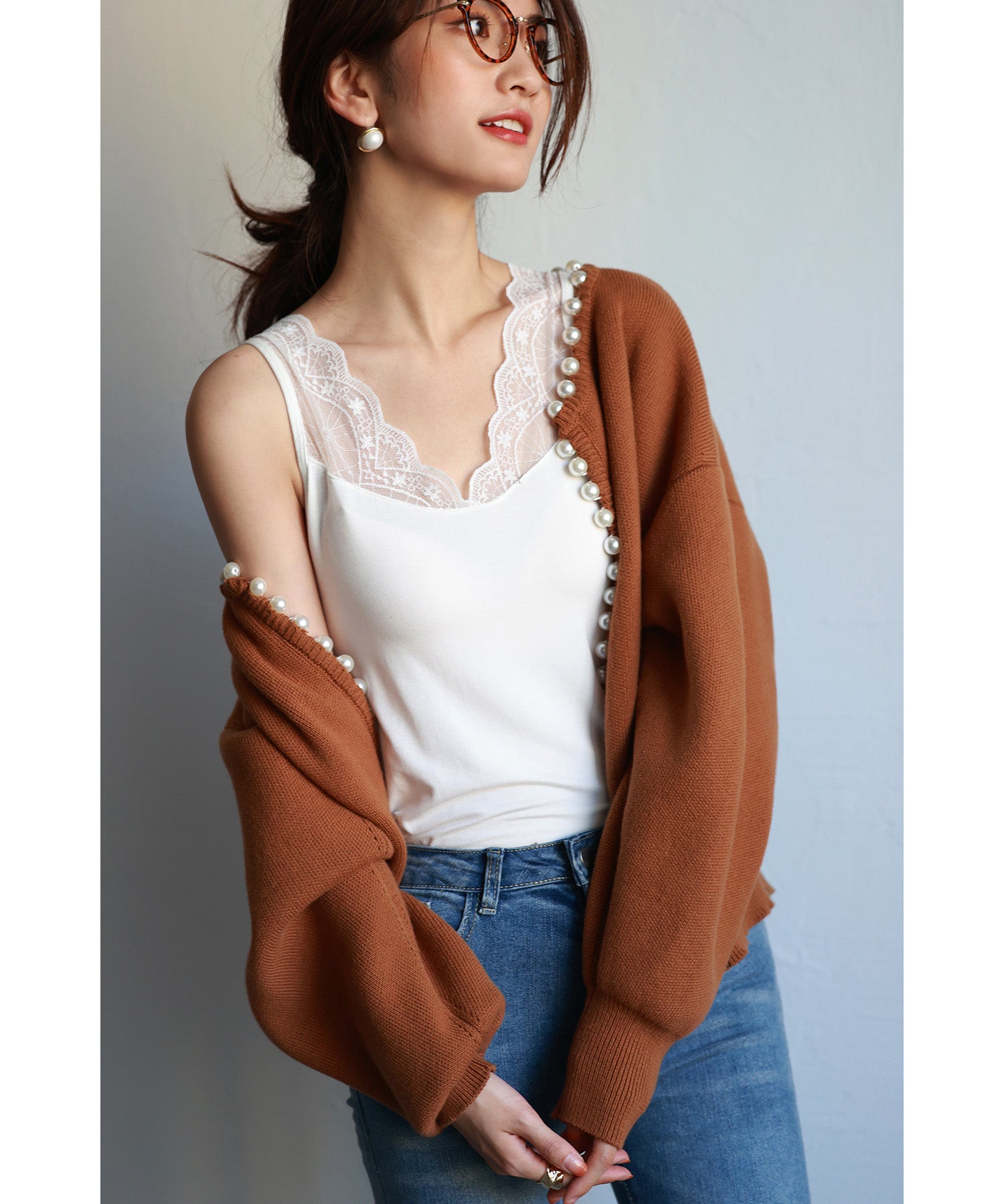 レースインナータンクトップtf003 ホワイト