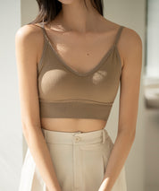 リブ編みミディ丈ブラトップtfqt6632 ベージュ