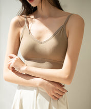 リブ編みミディ丈ブラトップtfqt6632 ベージュ