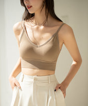 リブ編みミディ丈ブラトップtfqt6632 ベージュ