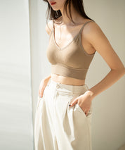 リブ編みミディ丈ブラトップtfqt6632 ベージュ