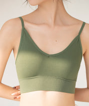 リブ編みミディ丈ブラトップtfqt6632 カーキ