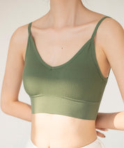 リブ編みミディ丈ブラトップtfqt6632 カーキ