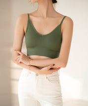 リブ編みミディ丈ブラトップtfqt6632 カーキ