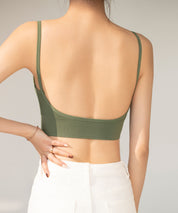 リブ編みミディ丈ブラトップtfqt6632 カーキ