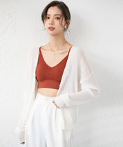 リブ編みミディ丈ブラトップtfqt6632 テラコッタ