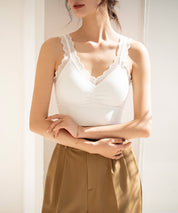 ミディ丈レースストラップブラトップtfqt6678 ホワイト