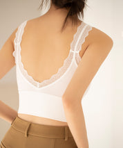 ミディ丈レースストラップブラトップtfqt6678 ホワイト