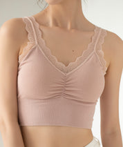 ミディ丈レースストラップブラトップtfqt6678 ピンク