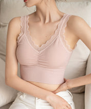 ミディ丈レースストラップブラトップtfqt6678 ピンク