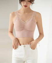 ミディ丈レースストラップブラトップtfqt6678 ピンク