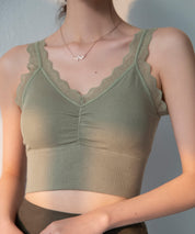 ミディ丈レースストラップブラトップtfqt6678 グリーン