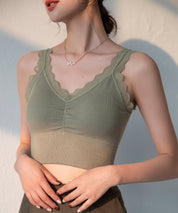 ミディ丈レースストラップブラトップtfqt6678 グリーン