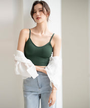 ミディ丈Uネックブラトップtfqtm759 グリーン