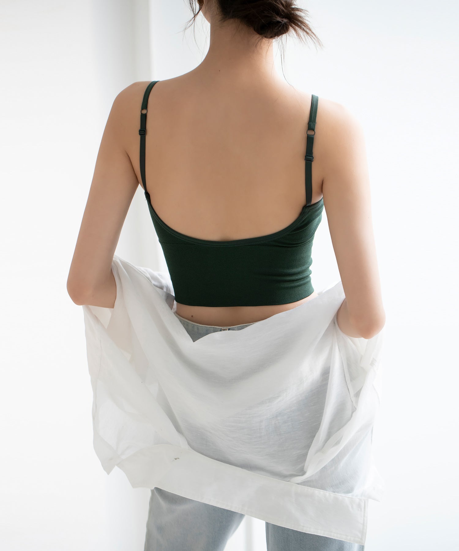 ミディ丈Uネックブラトップtfqtm759 グリーン