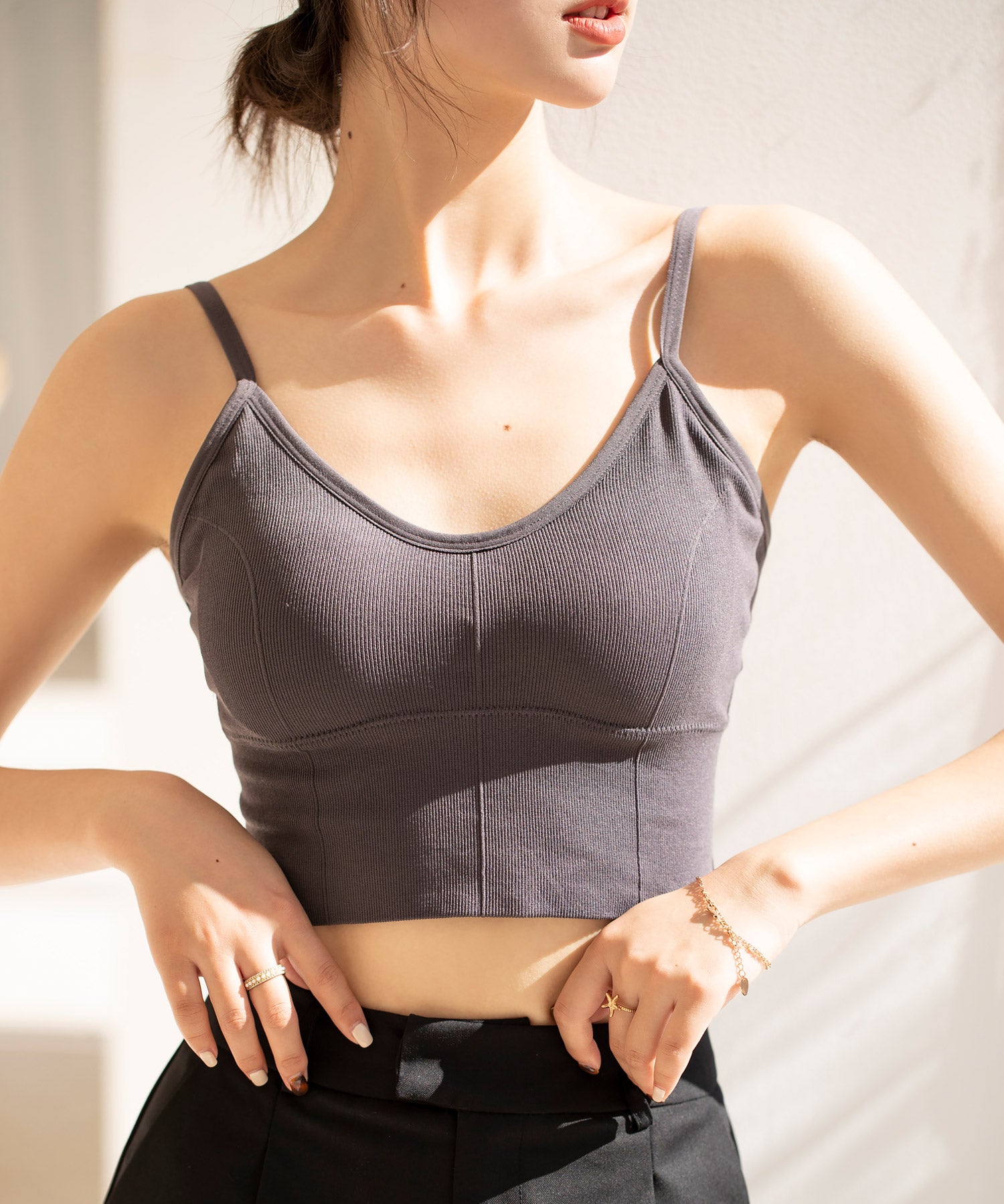 ミディ丈Uネックブラトップtfqtm759-103-365