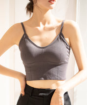 ミディ丈Uネックブラトップtfqtm759 チャコール