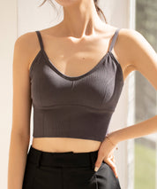 ミディ丈Uネックブラトップtfqtm759 チャコール