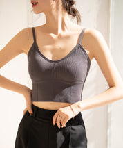 ミディ丈Uネックブラトップtfqtm759 チャコール