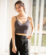 ミディ丈Uネックブラトップtfqtm759 チャコール