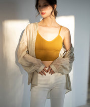 ミディ丈Uネックブラトップtfqtm759 マスタード