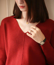 11色4size裾フレアペプラムニットトップスxy1020 ワイン