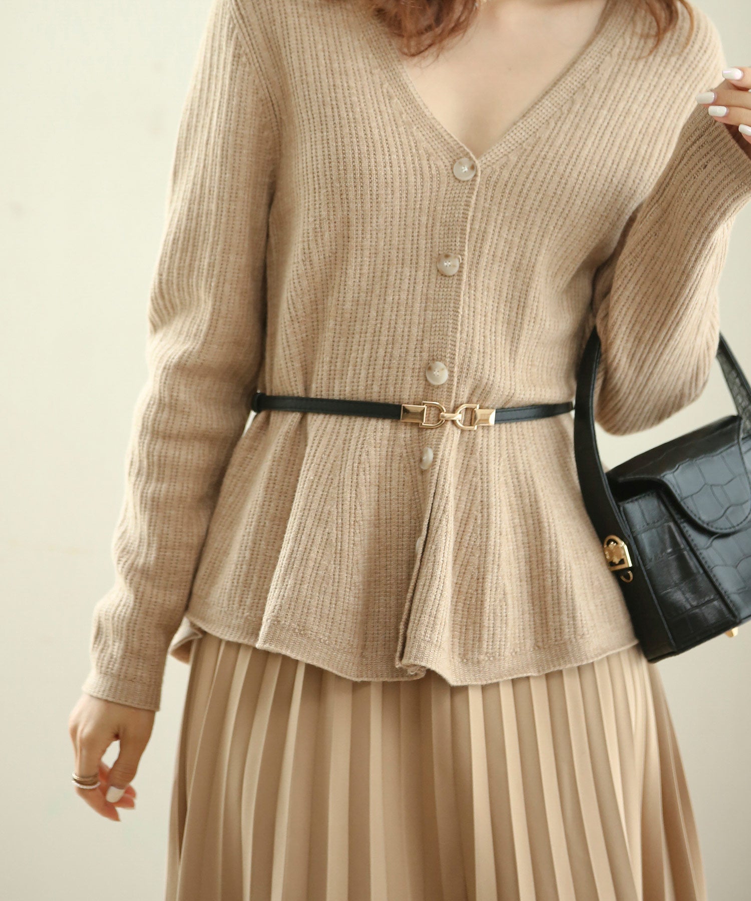 ゴールドバックル細ベルトxyf0002 ブラック