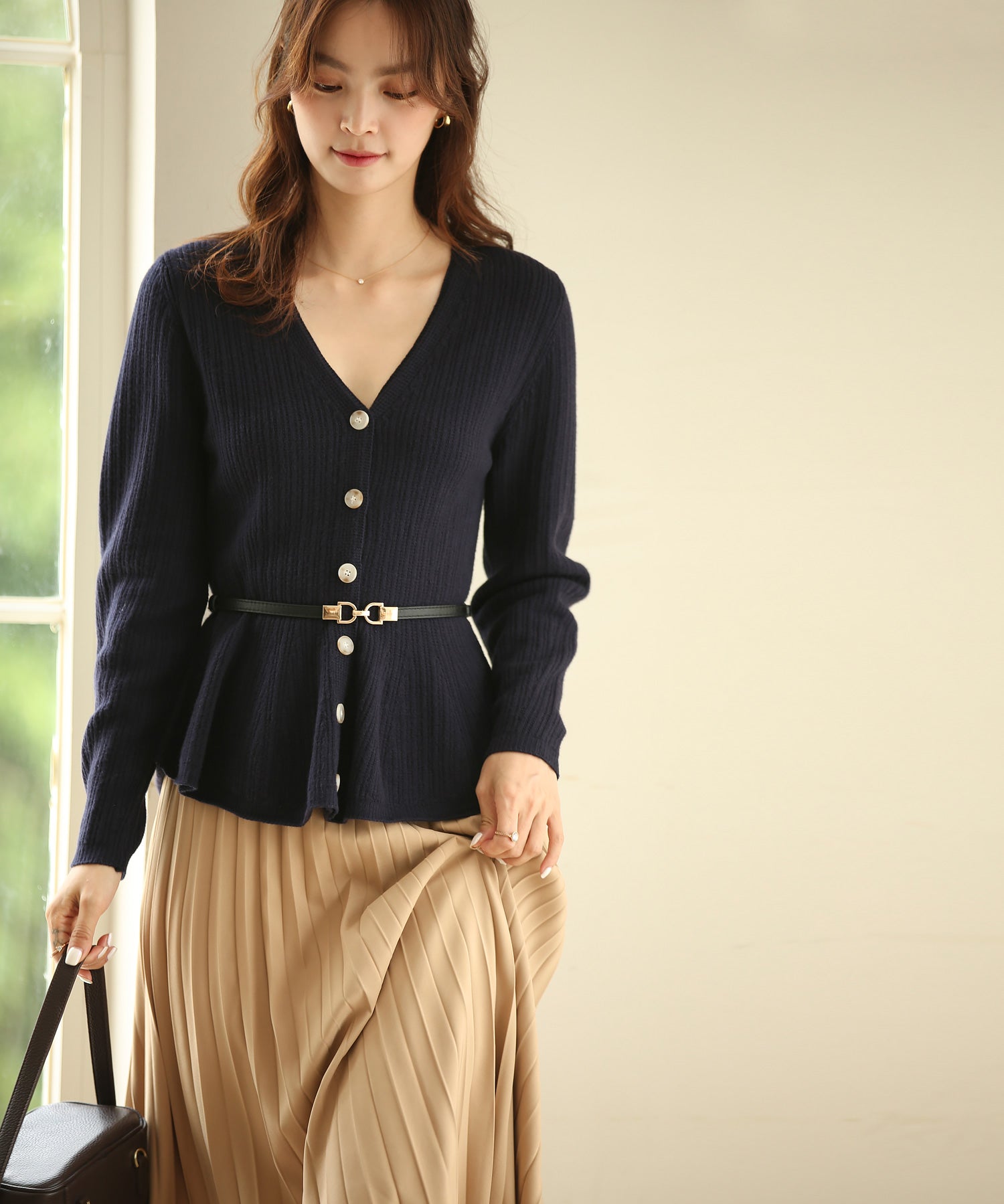 ゴールドバックル細ベルトxyf0002 ブラック