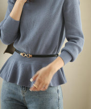 ゴールドバックル細ベルトxyf0002 ブラック