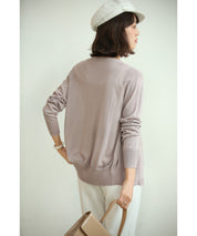 サマーニットVネックカーディガンxyf2080 ラベンダー