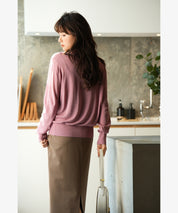 サマーニットVネックカーディガンxyf2080 ローズ