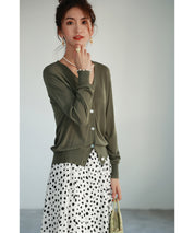 サマーニットVネックカーディガンxyf2080-103-22