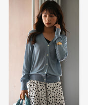 サマーニットVネックカーディガンxyf2080-103-34