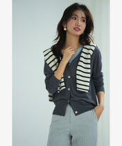 サマーニットVネックカーディガンxyf2080-103-365