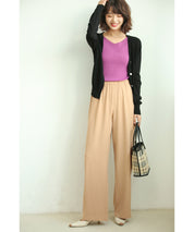 サマーニットVネックカーディガンxyf2080 ブラック