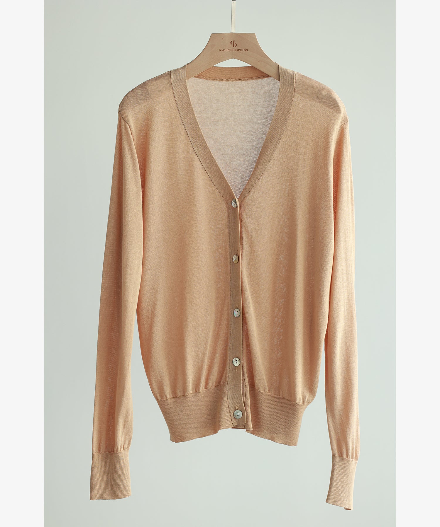 サマーニットVネックカーディガンxyf2080 キャメル