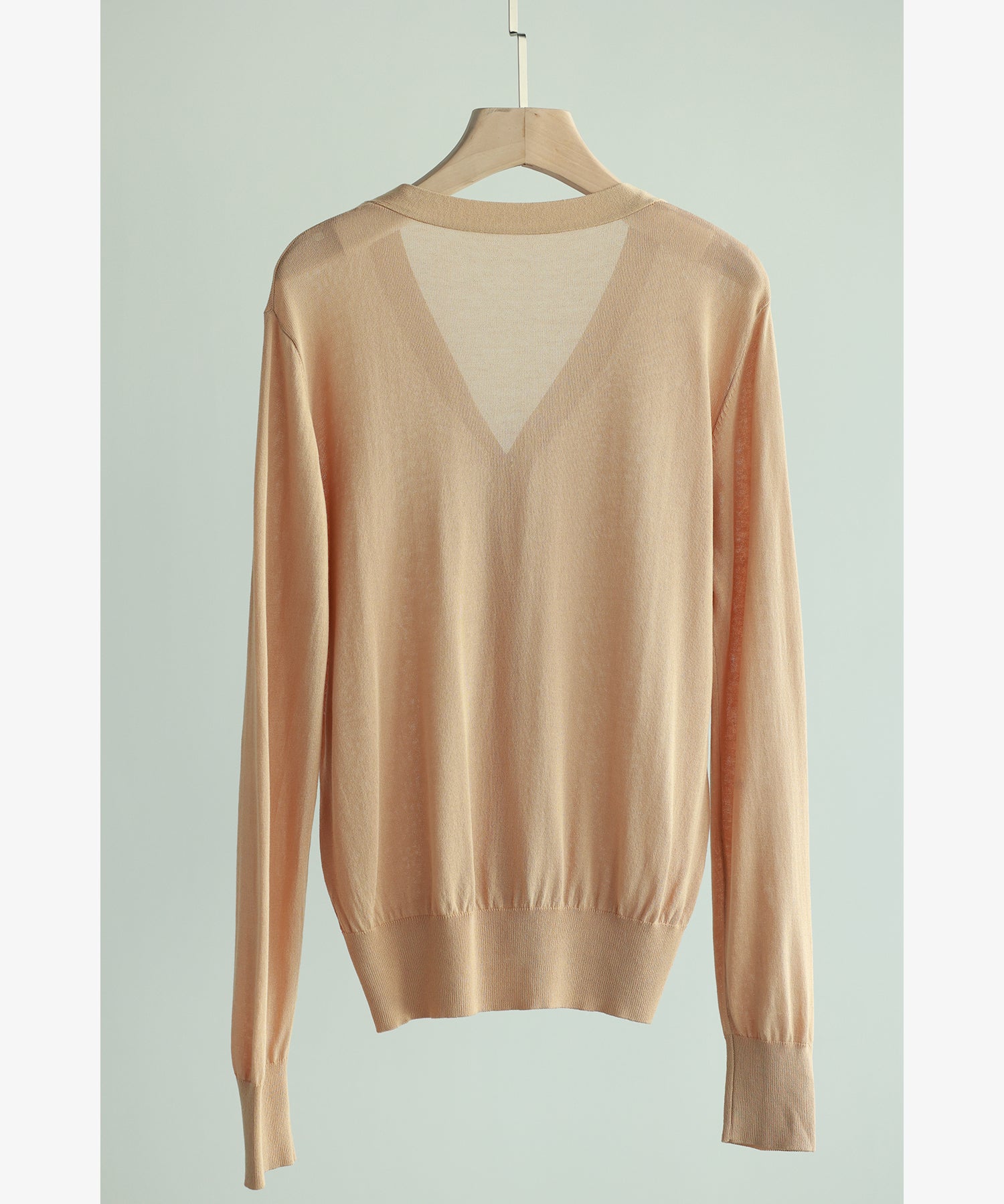 サマーニットVネックカーディガンxyf2080 キャメル