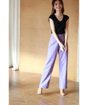 フレンチスリーブリブ切替サマーニットトップスxyf9299 ブラック系その他1