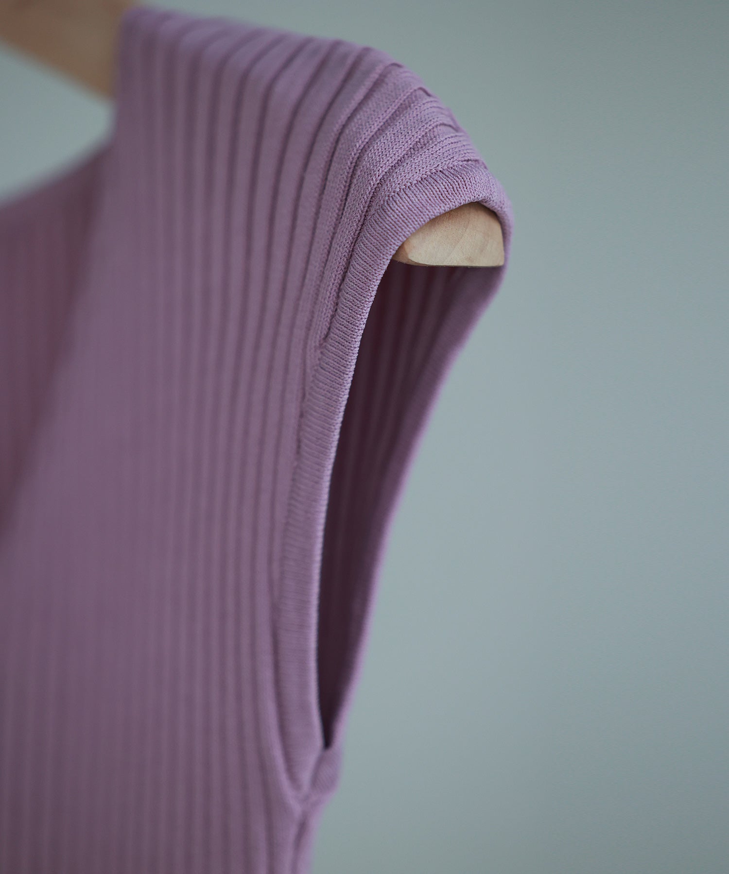 フレンチスリーブリブ切替サマーニットトップスxyf9299 パープル系その他2