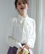 リボンタイシャーリングブラウスxyz265119-102-1