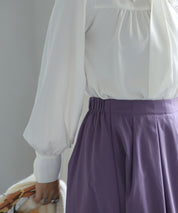 リボンタイシャーリングブラウス ホワイト