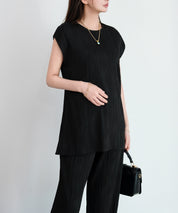 カットソーセットアップ パンツドレスdsrb1259 ブラック