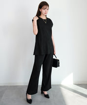 カットソーセットアップ パンツドレスdsrb1259 ブラック