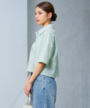 アイレット刺繍半袖シャツdsrb1277 ミント