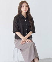 アイレット刺繍半袖シャツdsrb1277-103-8