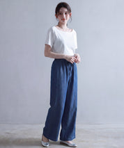 デニムパンツ ワイドパンツ 薄手dsrb3025 ネイビー