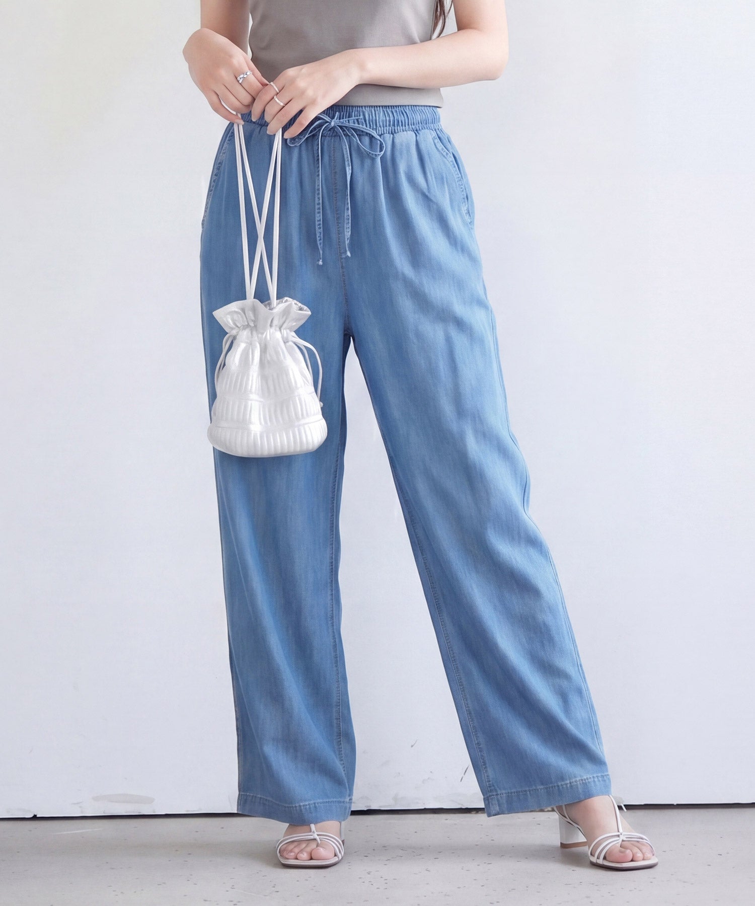 デニムパンツ ワイドパンツ 薄手dsrb3025-103-34