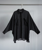 シャツ レディース オーバーサイズ 透け感dsrb4558 ブラック