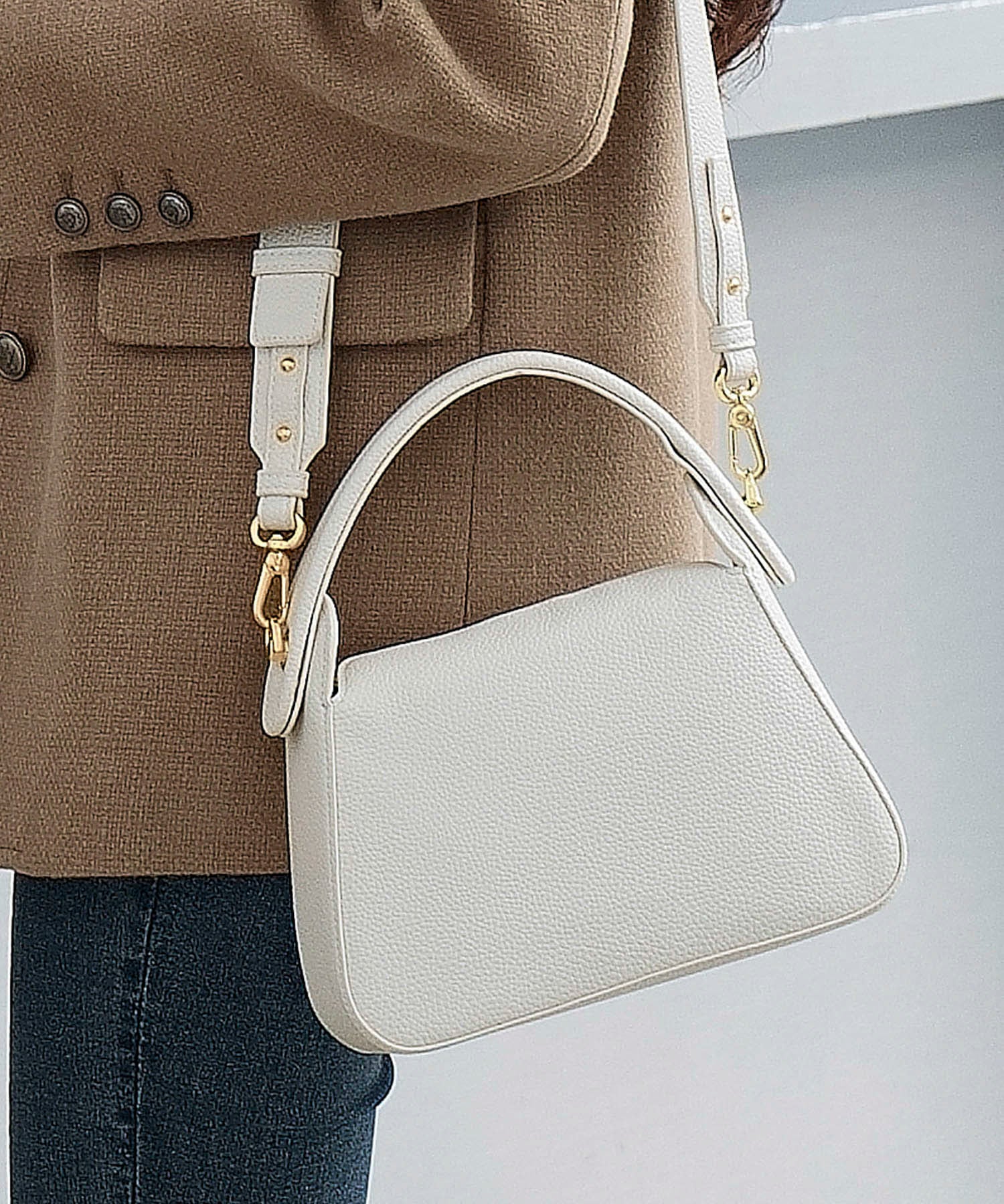 たなか迷彩ショルダーバッグ 小倉 縞縞 シンプルショルダーバッグM(#131 無彩キュービック