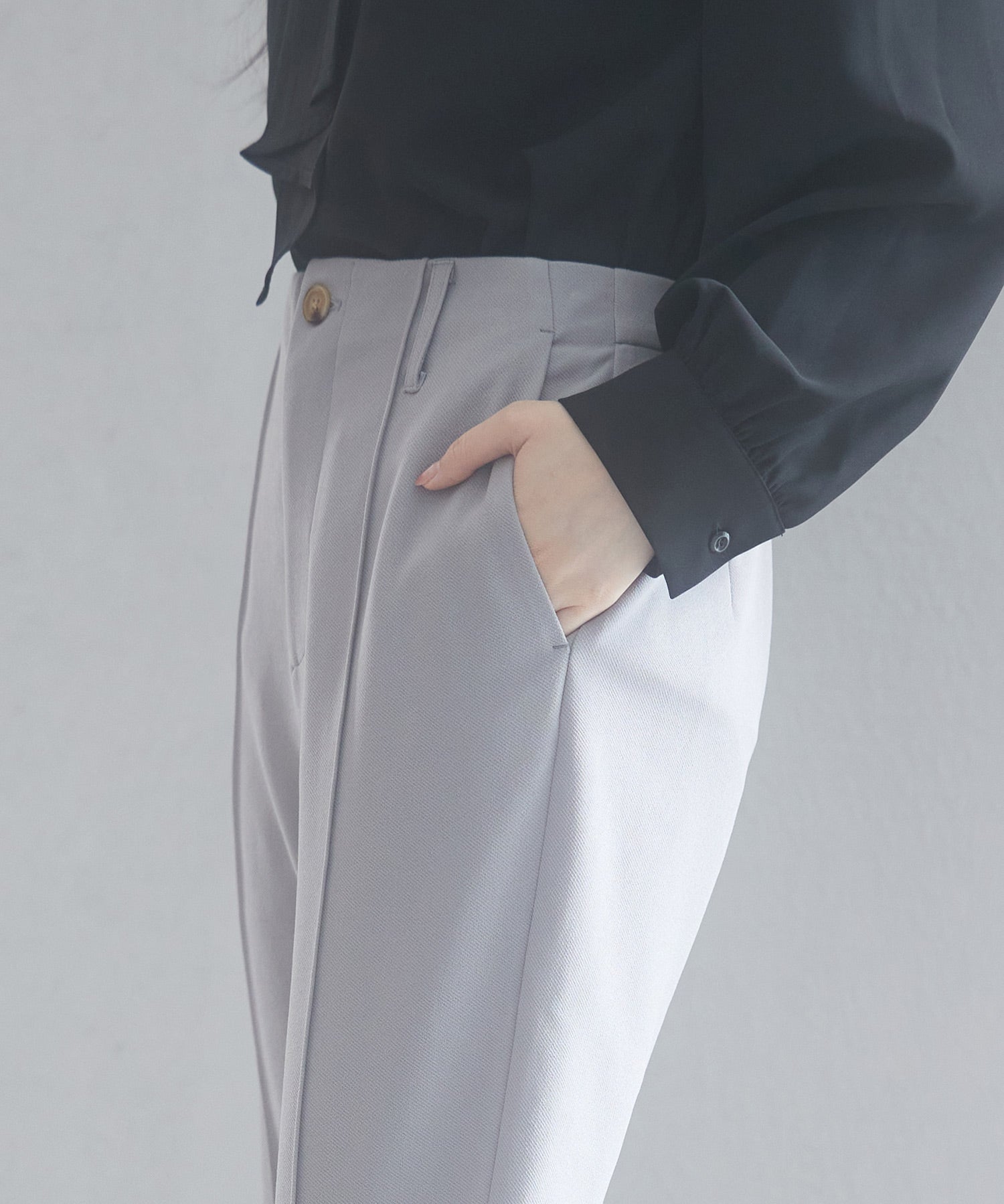 ウエストゴムストレッチフレアパンツsdp0019 グレー